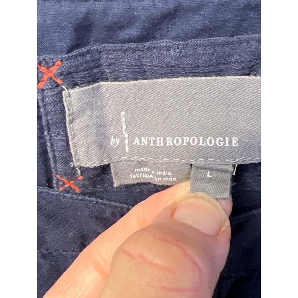 Waffle Texture Button-Front Navy Tunic Top - Picture 4 of 9